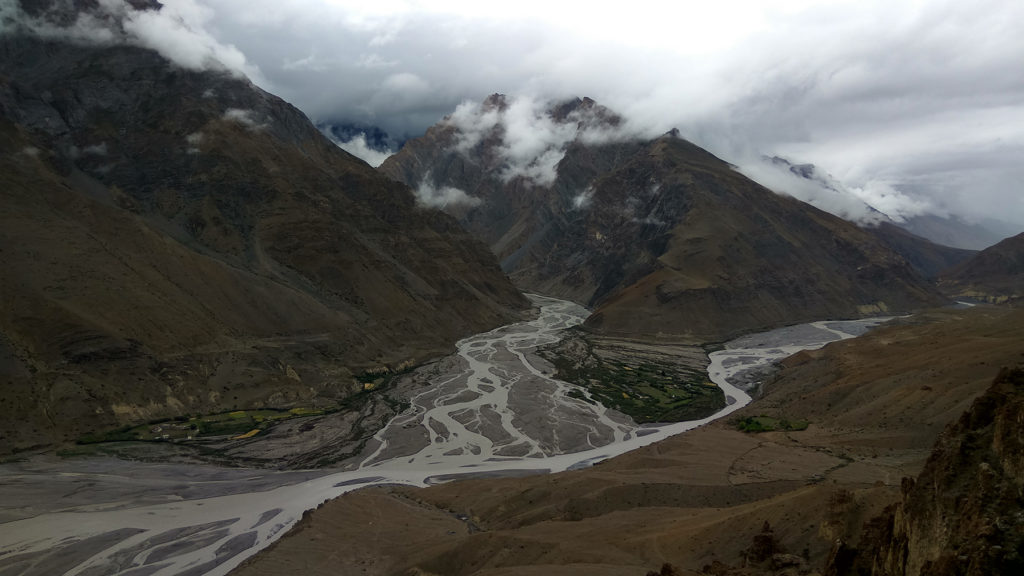 Spiti and Pin River which can be seen Dhankar Monastery